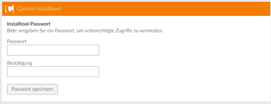 Hier wird das Passwort für das Installtool gesetzt